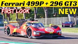 NEW Ferrari 499P LMH Hypercar Le Mans + Ferrari 296 GT3 - First Look & Engine Sound - Imola 2022