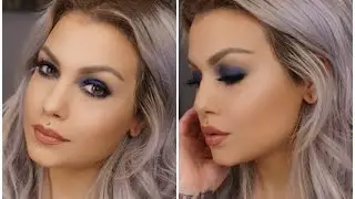 WEARABLE BLUE SHADOW & FLAWLESS FACE TUTORIAL -