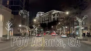 4K 60FPS POV Saturday Night Drive Atlanta, GA 🌃🔥 | Lively City Lights & Festive Vibes