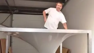 Stretch Ceiling Strength Test with the weight of a man on the ceiling