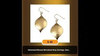 Hammered Bronze Marrakesh Drop Earrings, Hammered Bronze Earrings, Bronze Arabesque Earrings, Bro...