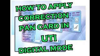 How to Apply Correction Pan Card  In Digital Mode for UTI Portal In Tamil