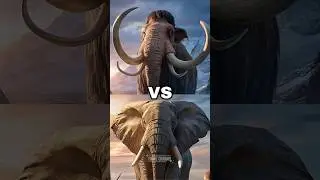 mammoth vs elephant who is stronger⁉️ #animals #mammoth #elephant