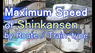 Maximum Speed Limit of Shinkansen in Japan by Route / Train Type (Bullet Train's Top Speed List)