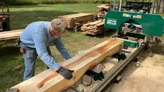 Sawing With Senior! Making Beautiful Boards Out of a Birch Log & Woodland Mills 130 Band Saw Mill