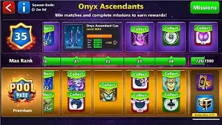 8 Ball Pool - Onyx Ascendants New Pool Pass Level Max by Daily Missions - GamingWithK