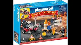 PLAYMOBIL  Construction Site Fire Rescue || Advent Calendar