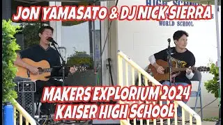 Jon Yamasato & DJ Nick Sierra at Makers Explorium 2024 at Kaiser High School with Lion Dancing