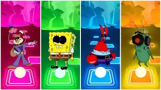 SANDY EXE VS SPONGEBOB EXE VS MR KRABS EXE VS PLANKTON EXE | TILES HOP
