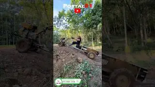 Motocultivador BFG 1000 @BuffaloMotoresAcopl + Carreta Tracionada 400T@Maquinafort_industria​