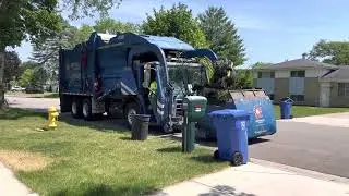 Republic services garbage trucks yard waste+garbage+recycle