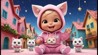 🐱 Little Kittens Singing in Cozy Town 🎶🌸 | Cute Nursery Rhyme for Kids
