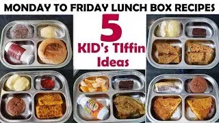 5 Lunch Box Recipes for Kids | Monday to Friday TIffin Box Ideas for Kids | Indian Lunch Box Recipes