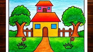 प्राकृतिक दृश्य चित्र बनाना सीखें / Scenery drawing / how to draw landscape very easy/Pencil drawing