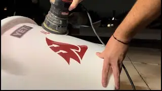 How I removed the logo from a YETI cooler. Easy logo removal from rotomolded cooler.