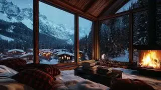 Glacial Nightstorm ASMR ❄️ Cabin Fireplace Therapy for Calm Sleep & Mental Balance