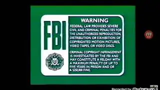 PDC FBI WARNING GREEN SCREEN VHS 1996