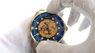 Invicta Pro Diver 26491 Часы Инвикта Мужские Дайверские с Золотым Драконом