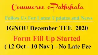 IGNOU December TEE 2020 Form Fill Up I