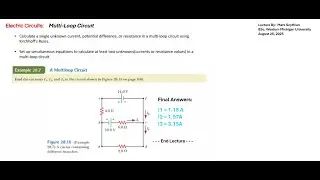 Multi-Loop DC Electrical Circuit (Two Battery Sources)