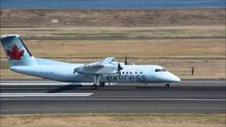 Air Canada Express Jazz DHC-8-301 Dash 8 C-GVON takeoff at Portland International Airport {PDX}