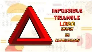 How to Draw and Color the Impossible Triangle Illusion||Impossible Triangle logo||Coreldraw|Drawing.