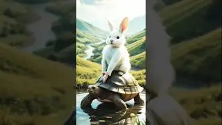Cute Rabbit and Tortoise Funny Dance 💃😂 #cat #tortoise #funny #cute #ytshorts #shorts