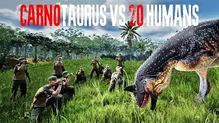 Jurassic Battles: Carnotaurus Vs 20 Humans
