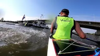 Fun day Surfski Nelo 560 wake-riding with @IamNothing82 - Lek/ Netherlands.