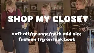 shopping my closet!!! mid size soft alt grunge office goth look book !! casual work outfits hehe 