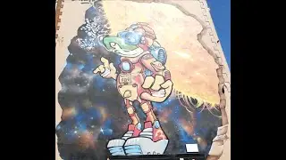 Astronaut / space themed mural in Derry