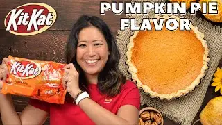 Thanksgiving Treat!  Pumpkin Pie Flavored Kit Kats SNACK Review From the US | Fall Flavors