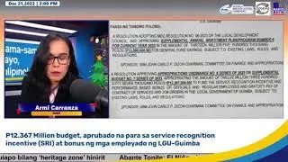 P12.367 MILLION BUDGET, APRUBADO NA PARA SA SRI AT BONUS NG MGA EMPLEYADO NG LGU-GUIMBA