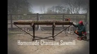 Homemade Chainsaw Sawmill Slabbing Ash