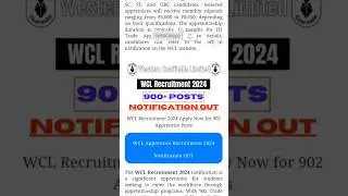 WCL recruitment 2024 | western coalfields limited recruitment 2024 | WCL latest update