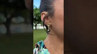 Reefs Starfish Tahitian Black Pearl Diamond Earrings in Gold #shorts
