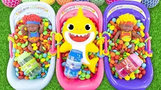 Color Satisfying Video | Make Sweet Bee with Glitter Slime Grid Balls & Full of Mixing Candy ASMR