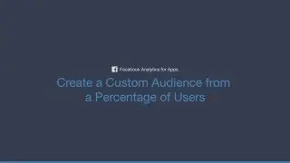Custom Audience from a Percenage of Users