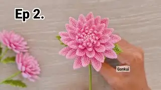 Ep2. Petal D / E / F 💕 Crochet a pink chrysanthemum Flower Tutorial step by step #crochet 