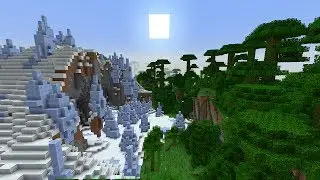 Ice Spikes, Mesa, and Mega Taiga Connected to Jungle Biome - Minecraft Seed 1.8
