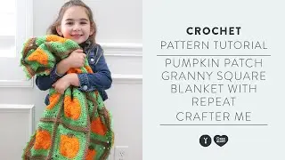 How to Crochet a Pumpkin Inspired Granny Square Afghan | With Repeat Crafter Me