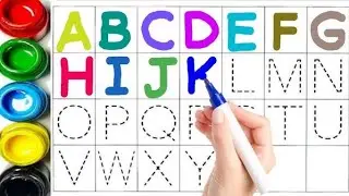 Kids rhymes, collection for writing along dotted line for toddlers, Alphabet, ABC song, ABC 56 !