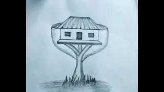 How to draw a different style of tree house,,,,,...////