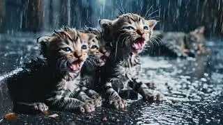 😔Kittens in the Rain & Mother died