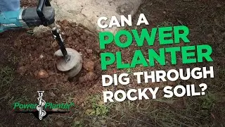 Watch Stuart Moore from Landscape Rescue dig rocky clay soil with a Power Planter earth auger.