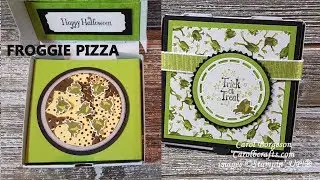 Stampin' Up! Cauldron Bubble Halloween Froggie Mini Pizza Box Gift Card Treat Holder