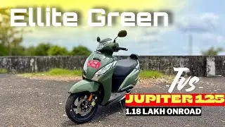 Kidu Look💚🫶| 2025 TVS JUPITER 125cc Ellite green colour | full features Malayalam | Onroad price