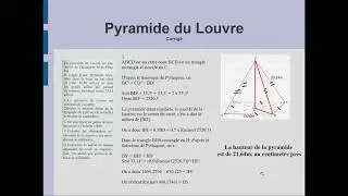[3ème] Pyramide du Louvre - Corrigé