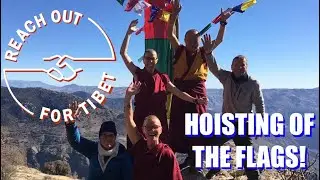 Watch Tibetan Monks Crawling in Trees To Install Prayer Flags on Mountain