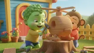 Green Baby & Monkey Share Milk 🥛 | Happy Animals Story 🐄🐱 | Kids Cartoon